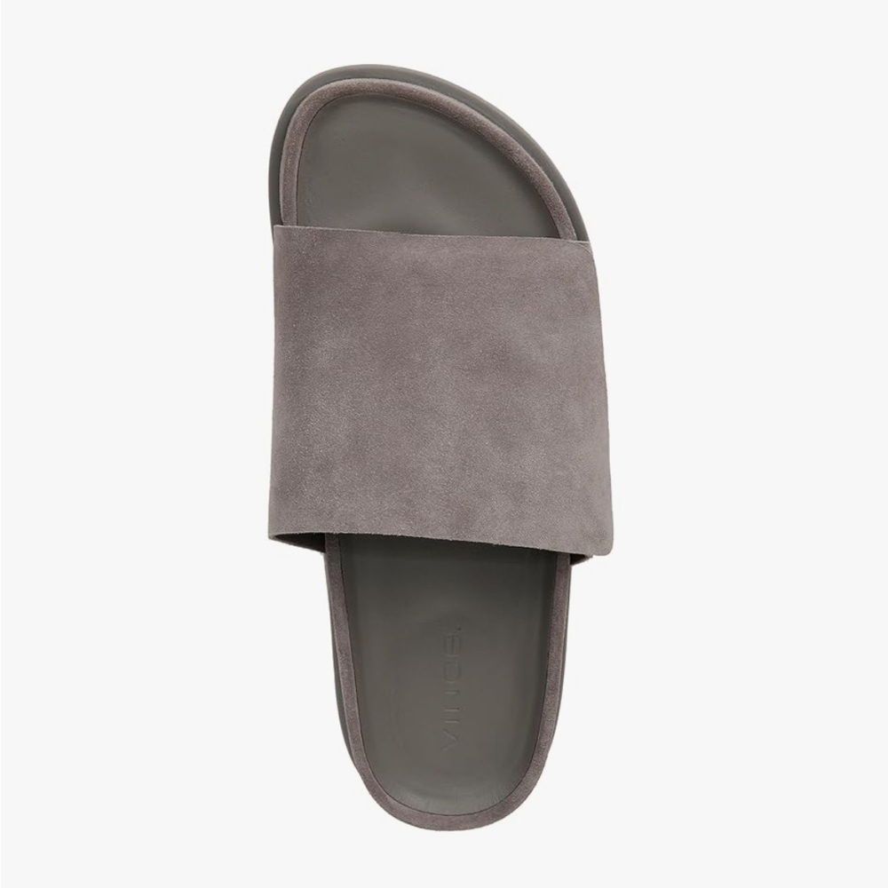 Vince | Men’s ‘Smoke’ Grey Suede Velcro Del Rey Classic Slide Sandals, size 8.5 - Picture 3 of 16